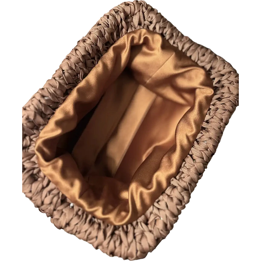 Færdigsyet Inderfor til taske i strikkekit farve nougat