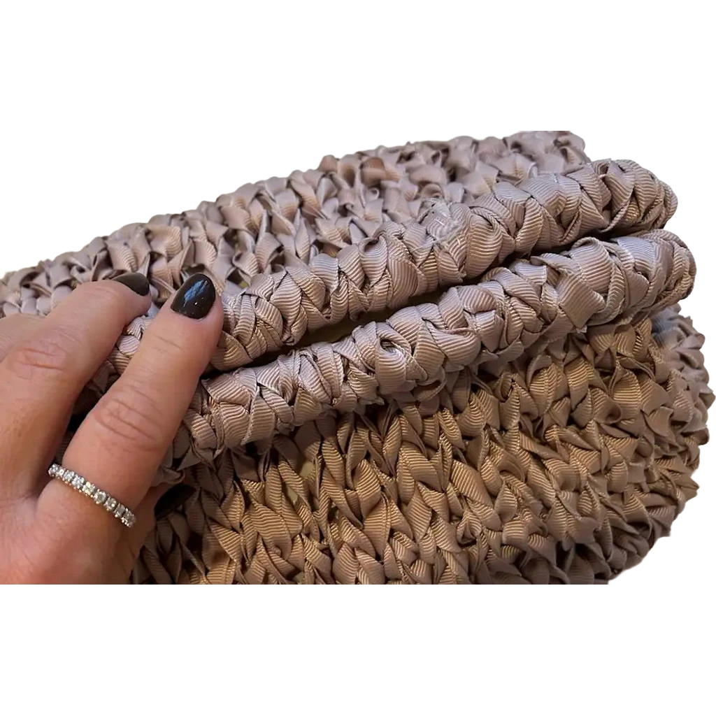 DIY strikkekit taske beige rose