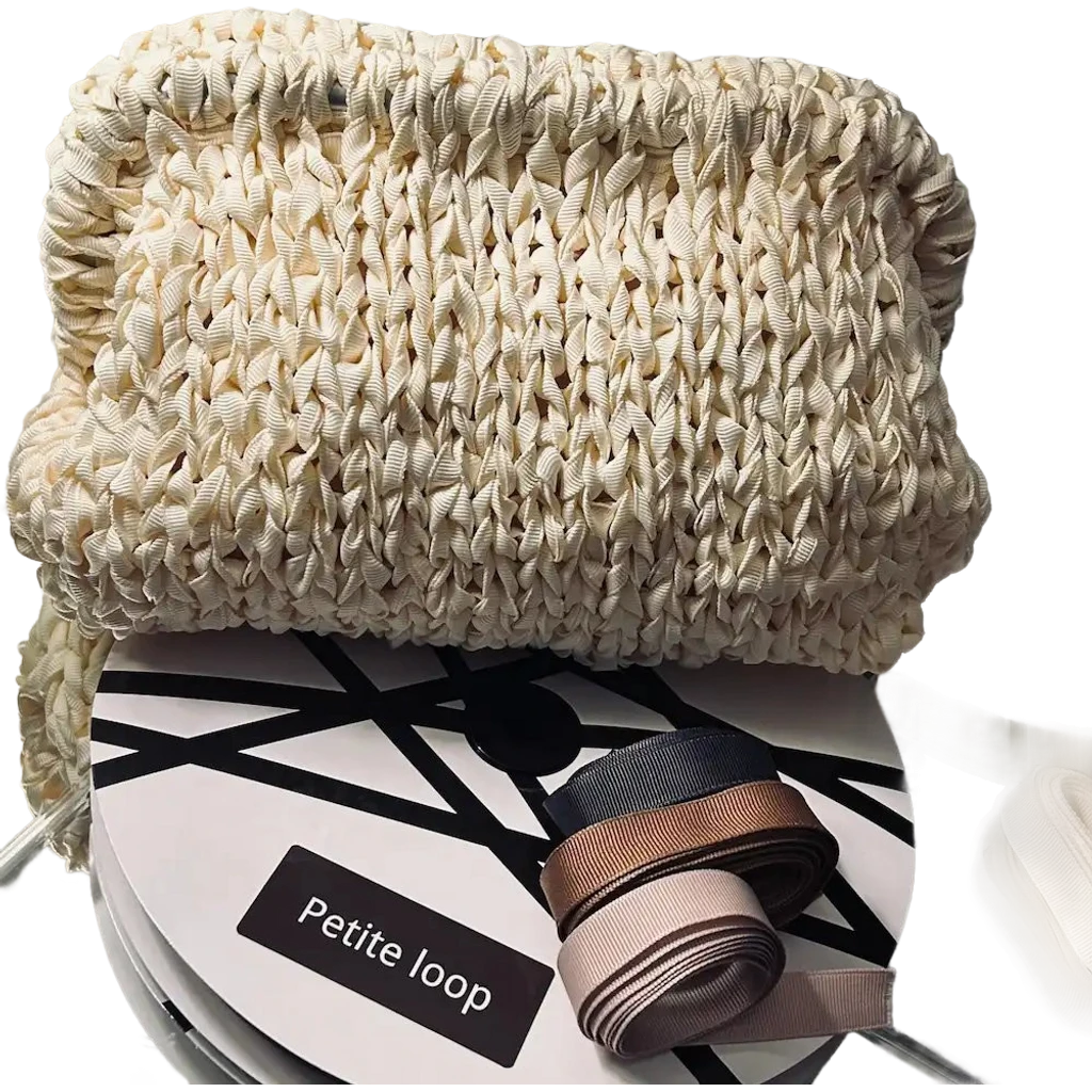 Strikkekit til taske med båndrulle. Niveau begynder